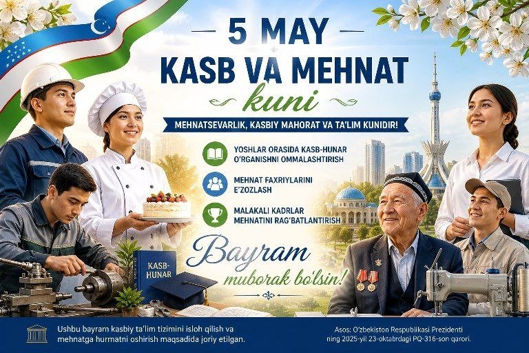 Texnikumda 5-may "Kasb va mehnat kuni" sifatida keng nishonlandi
